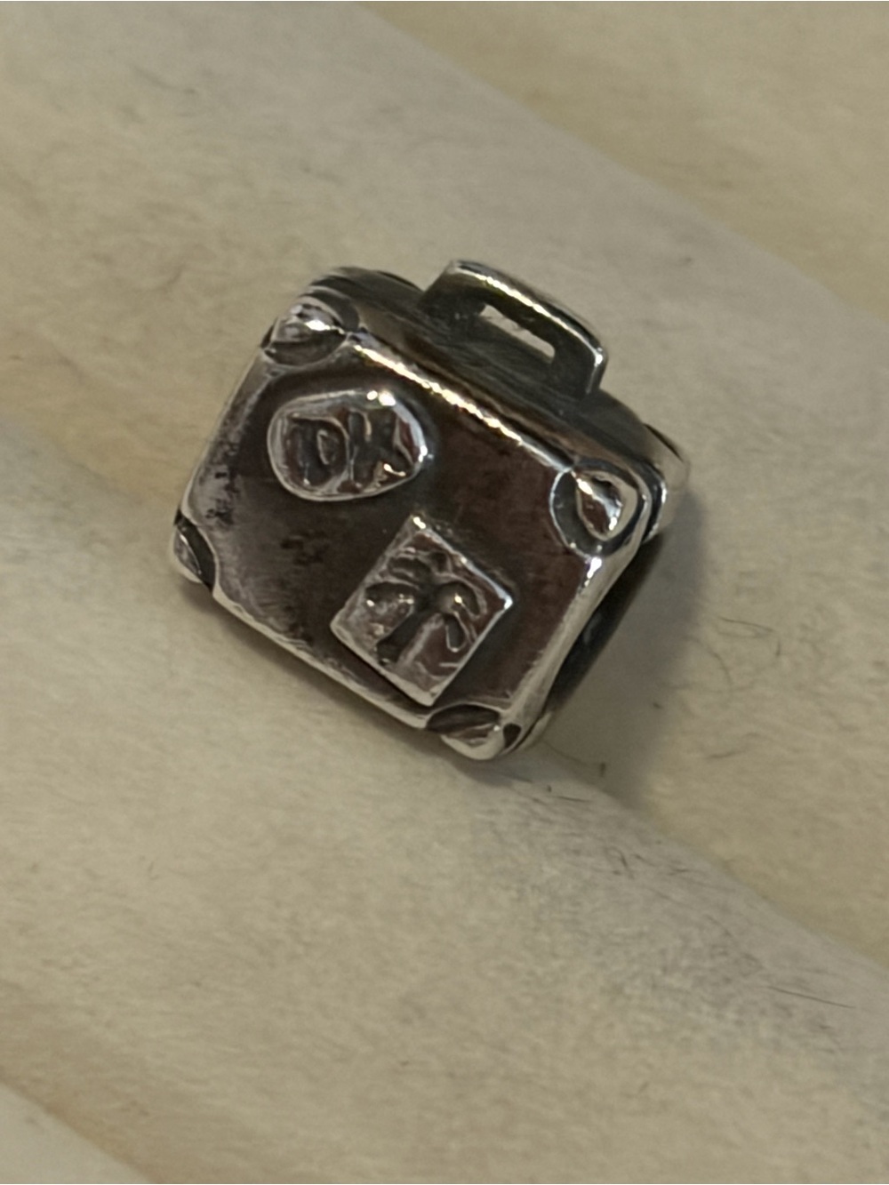 retired, authentic Pandora Suitcase Charm (item number 790362) - Picture 2 of 3